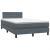Pat box spring cu saltea, gri închis, 120x220 cm, catifea GartenMobel Dekor