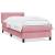 Pat box spring cu saltea, roz, 80x220 cm, catifea GartenMobel Dekor