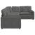 Canapea modulară cu perne, gri închis, țesătură velur GartenMobel Dekor
