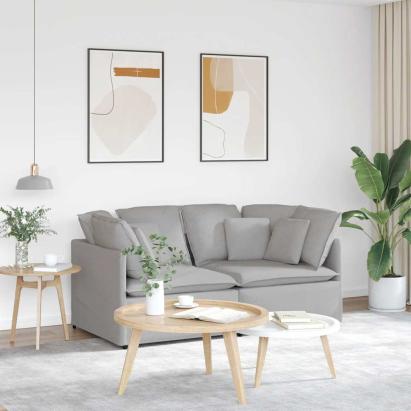 Canapea modulară cu perne, gri nor, textil GartenMobel Dekor