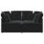 Canapea modulară cu perne, negru, catifea GartenMobel Dekor
