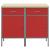 Dulap de lucru cu sertar 2 pcs Roșu și gri 100 x 55 x 85 cm GartenMobel Dekor