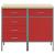 Dulap de lucru cu sertar 2 pcs Roșu și gri 100 x 55 x 85 cm GartenMobel Dekor