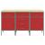 Dulap de lucru cu sertar 3 pcs Roșu și gri 150 x 55 x 85 cm GartenMobel Dekor