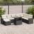 Set mobilier de grădină cu perne, 9 piese, negru, poliratan GartenMobel Dekor