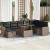 Set canapele de grădină, 9 piese, cu perne, gri, poliratan GartenMobel Dekor