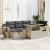Set canapele de grădină cu perne, 7piese gri deschis poliratan GartenMobel Dekor