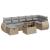 Set canapele de grădină, 8 piese, cu perne, bej, poliratan GartenMobel Dekor