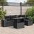Set mobilier de grădină cu perne, 6 piese, negru, poliratan GartenMobel Dekor