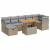 Set canapele grădină cu perne 8 piese bej poliratan/lemn acacia GartenMobel Dekor