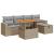 Set canapele grădină cu perne 6 piese bej poliratan/lemn acacia GartenMobel Dekor