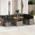 Set canapele grădină cu perne 9 piese gri poliratan/lemn acacia GartenMobel Dekor