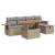 Set canapele grădină cu perne 6 piese bej poliratan/lemn acacia GartenMobel Dekor