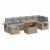 Set canapele de grădină cu perne 5 piese bej poliratan/acacia GartenMobel Dekor
