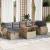 Set canapele de grădină cu perne 5 piese bej poliratan/acacia GartenMobel Dekor