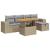 Set canapele grădină cu perne 6 piese bej poliratan/lemn acacia GartenMobel Dekor