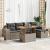 Set mobilier grădină cu perne 6 piese gri poliratan/lemn acacia GartenMobel Dekor