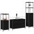 Set de mobilier pentru baie 3 pcs Stejar Negru Lemn compozit GartenMobel Dekor