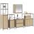Set de mobilier pentru baie cu raft 5 pcs Bej Lemn compozit GartenMobel Dekor