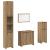 Set mobilier de baie, 4 piese, stejar artizanal, lemn prelucrat GartenMobel Dekor