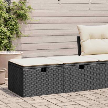 Set mobilier de grădină cu perne, 2 piese poliratan/lemn acacia GartenMobel Dekor