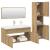 Set mobilier de baie, 4 piese, stejar artizanal, lemn prelucrat GartenMobel Dekor