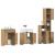 Set mobilier de baie, 4 piese, stejar artizanal, lemn prelucrat GartenMobel Dekor