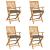 Scaun pliant 4 pcs Gri 49 x 57.5 x 92cm Lemn masiv de acacia GartenMobel Dekor