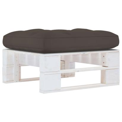 Otoman din paleți de grădină, alb, lemn de pin tratat GartenMobel Dekor