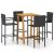 Set mobilier de bar de gradină, 5 piese, negru GartenMobel Dekor