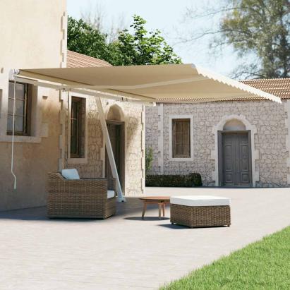 Copertină autonomă retractabilă automat, crem, 600x300 cm GartenMobel Dekor