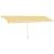 Copertină autonomă retractabilă manual, galben/alb, 600x350 cm GartenMobel Dekor
