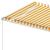 Copertină autonomă retractabilă manual, galben/alb, 600x350 cm GartenMobel Dekor