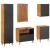 Set de mobilier pentru baie cu sertar 5 pcs Maro Lemn compozit GartenMobel Dekor