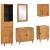 Set de mobilier pentru baie cu sertar 5 pcs Maro Lemn compozit GartenMobel Dekor