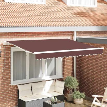 Cortina Retractabilă Manual Maro 300 x 200 cm țesătură GartenMobel Dekor