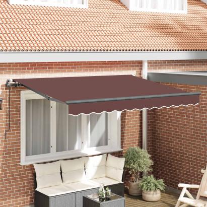 Cortina Retractabilă Manual Maro 300 x 200 cm țesătură GartenMobel Dekor