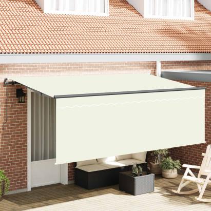 Cortina Retractabilă Crem 400 x 200 cm Poliester și Aluminiu GartenMobel Dekor