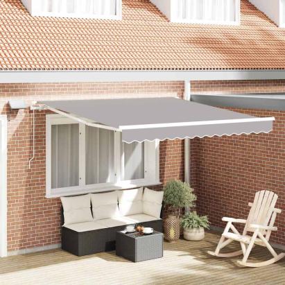 Cortina Retractabilă Manual Gri deschis 300 x 250 cm GartenMobel Dekor