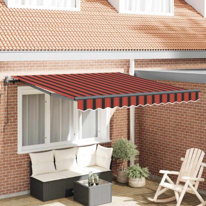 Cortina Retractabilă Roșu și Negru 350 x 250 cm GartenMobel Dekor