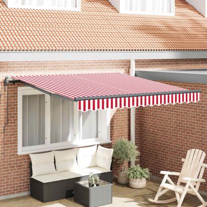 Cortina Retractabilă Roșu și Alb 350 x 250 cm GartenMobel Dekor