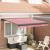 Cortina Retractabilă Roșu și Alb 350 x 250 cm Stofă și Metal GartenMobel Dekor