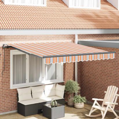 Cortina Retractabilă Multicolour 350 x 250 cm Poliester și oțel GartenMobel Dekor