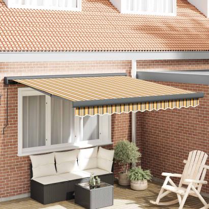 Cortina Retractabilă Multicolour 350 x 250 cm Stofă și Metal GartenMobel Dekor