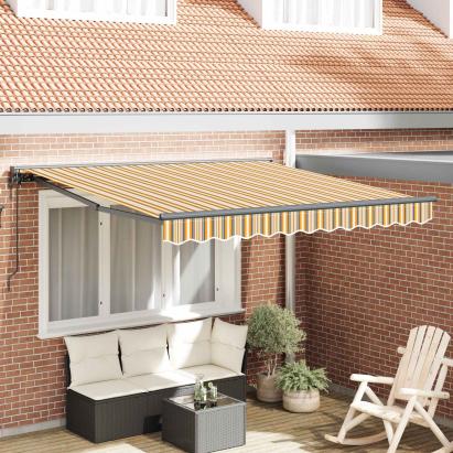 Cortina Retractabilă Galben și gri 350 x 250 cm GartenMobel Dekor