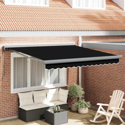 Copertină Negru 350 x 250 x 165 cm Poliester și Aluminiu GartenMobel Dekor