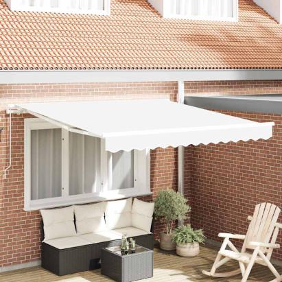 Cortina Retractabilă Alb 350 x 250 cm Poliester și Aluminiu GartenMobel Dekor