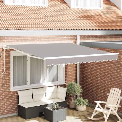 Cortina Retractabilă Manual Gri deschis 350 x 250 cm GartenMobel Dekor