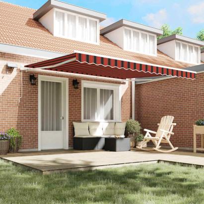 Cortina Retractabilă Manual portocaliu și maro 400 × 300 cm GartenMobel Dekor
