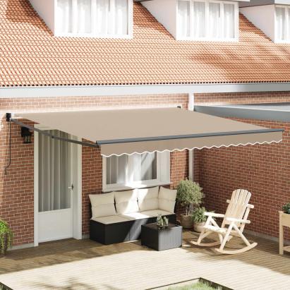 Cortina Retractabilă Bej 400 × 300 cm Poliester și Aluminiu GartenMobel Dekor